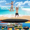image:image10FT 12FT 15FT Inflatable Water Trampoline for Lake Recreational Water Bouncer for Adults Teenagers Blow Up Floating Trampoline with Ladder Electric Pump for Beach Pool Park Outdoor ActivitiesYellow and Orange