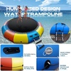 image:image10FT 12FT 15FT Inflatable Water Trampoline for Lake Recreational Water Bouncer for Adults Teenagers Blow Up Floating Trampoline with Ladder Electric Pump for Beach Pool Park Outdoor ActivitiesYellow and Orange