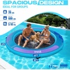 image:imageBEYOND MARINA Inflatable Water Hammock Floating Air Dock River Float with Mesh Heavy Duty Round Ring Raft for Pool Lake Ocean Portable Island Platform Pad 866Dark blue