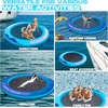 image:imageBEYOND MARINA Inflatable Water Hammock Floating Air Dock River Float with Mesh Heavy Duty Round Ring Raft for Pool Lake Ocean Portable Island Platform Pad 866Dark blue
