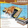 image:imageBeyond Marina Dog Pool Ramp  Inflatable Dog Water amp Boat Ramp for Lake Floating Pontoon Dock Ladder with NonSlip EVA PUP ON Standard Extra Large 59 x 47 x 6 BlueYellow Supports 230 lbsTeakYellow