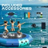 image:imageBeyond Marina Inflatable Water Trampoline 10FT 12FT 15FT Inflatabler Water Bouncer for Lake Pool Ocean Blue and Green Yellow and OrangeBlue  Green