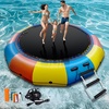 image:imageBeyond Marina Inflatable Water Trampoline 10FT 12FT 15FT Inflatabler Water Bouncer for Lake Pool Ocean Blue and Green Yellow and OrangeYellow  Orange