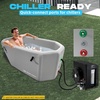 image:imageInflatable Octagonal Ice Bath Tub for Groups Party Cold Plunge Tub with Insulated Lid Water Chiller Compatibility EVA Groundsheet Backpack 660 Gallon 7874 L x 7874 W x 2756 HGray