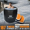 image:imageInflatable Octagonal Ice Bath Tub for Groups Party Cold Plunge Tub with Insulated Lid Water Chiller Compatibility EVA Groundsheet Backpack 660 Gallon 7874 L x 7874 W x 2756 HJet BlackOrange