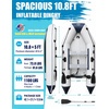 image:image10ft Inflatable Dinghy Boat for Adult with DropStitch Floor 34 Person Inflatable Raft with Oars amp Carry Bag HeavyDuty Motor Mount Ready for Fishing Diving Tender or Recreation USCG Approved108FT x 5FT