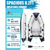 image:image10ft Inflatable Dinghy Boat for Adult with DropStitch Floor 34 Person Inflatable Raft with Oars amp Carry Bag HeavyDuty Motor Mount Ready for Fishing Diving Tender or Recreation USCG Approved82FT x 5FT