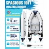 image:image10ft Inflatable Dinghy Boat for Adult with DropStitch Floor 34 Person Inflatable Raft with Oars amp Carry Bag HeavyDuty Motor Mount Ready for Fishing Diving Tender or Recreation USCG Approved10FT x 5FT
